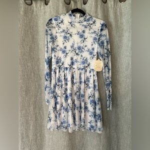 Blue floral dress